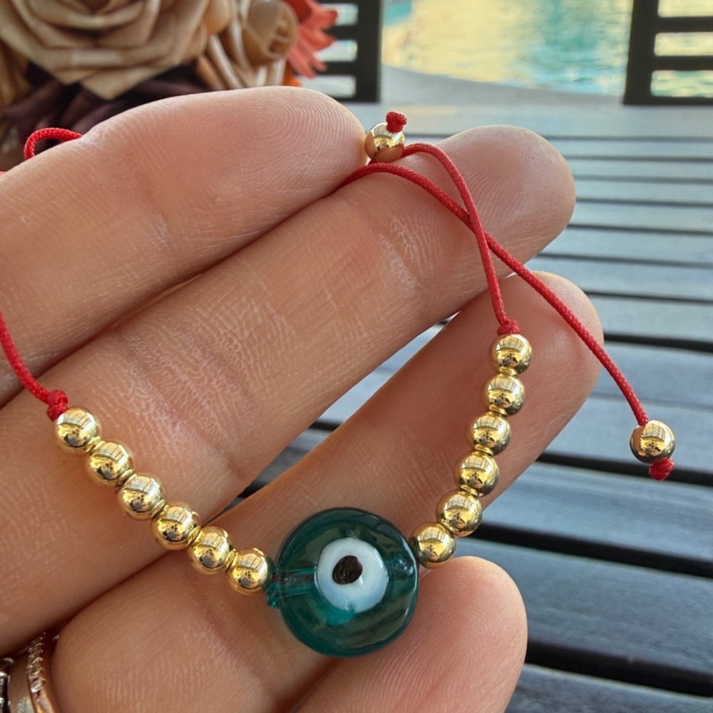 Red String Bracelet with Evil Eye Bead